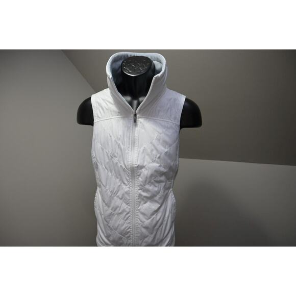 Columbia Puffer Vest White Full Zip Camp Jacket Hiking Womens Size Medium - Picture 1 of 10